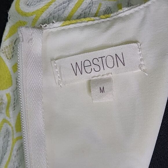 Weston sz M lemon lace overlay dress - Picture 5 of 11